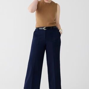 Navy Wide-Leg Women's Pants
